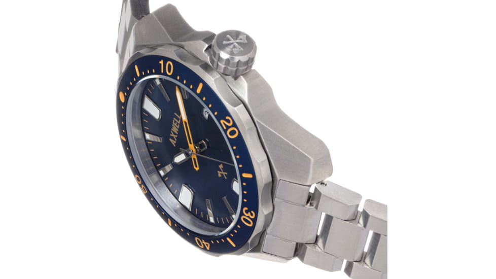 Axwell Bracelet Watch w/ Date, Navy, AXWAW107-3, Navy, One Size, AXWAW107-3