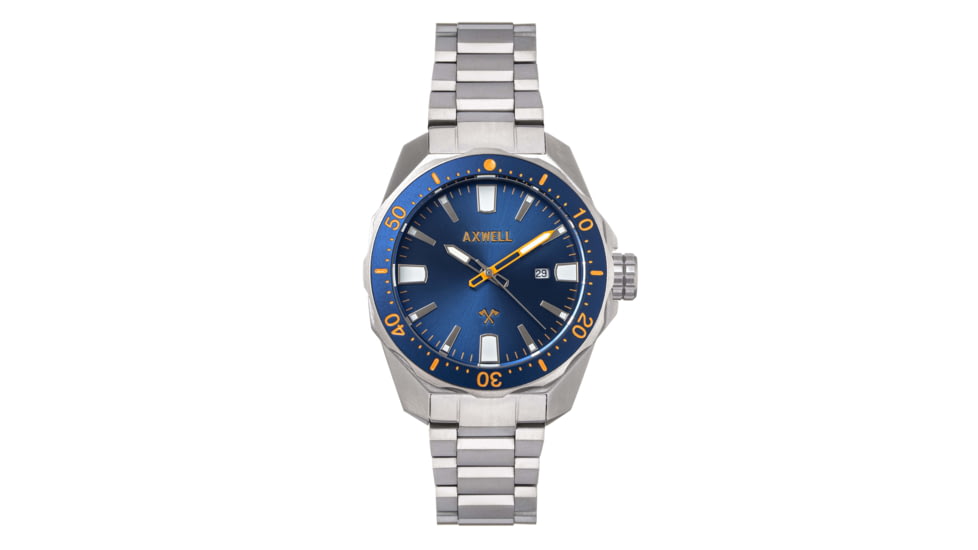 Axwell Bracelet Watch w/ Date, Navy, AXWAW107-3, Navy, One Size, AXWAW107-3