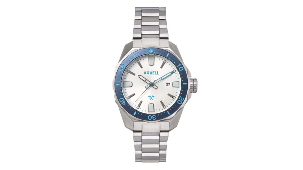 Axwell Bracelet Watch w/ Date, Silver, AXWAW107-1, Silver, One Size, AXWAW107-1