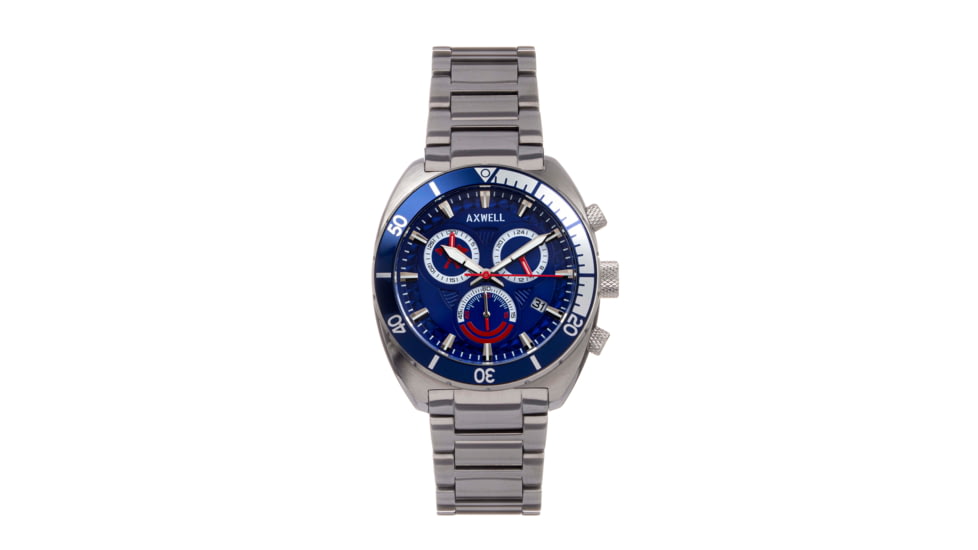 Axwell Chronograph Bracelet Watch w/Date, Blue, AXWAW105-4, Blue, One Size, AXWAW105-4