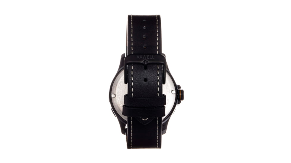 Axwell Leather Strap Watch, Black, AXWAW106-5, Black, One Size, AXWAW106-5