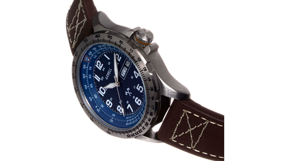 Axwell Leather Strap Watch, Brown/Navy, AXWAW106-3, Brown/Navy, One Size, AXWAW106-3