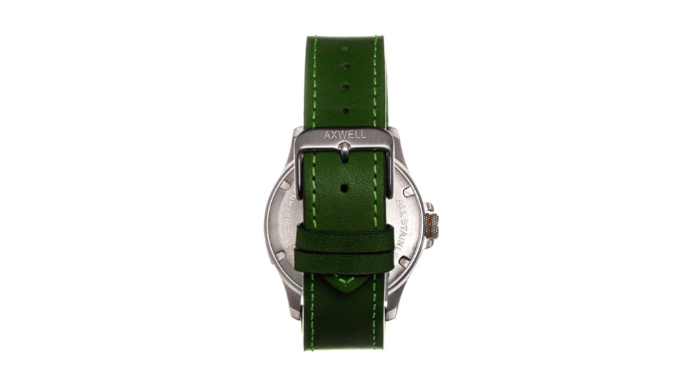 Axwell Leather Strap Watch, Green, AXWAW106-4, Green, One Size, AXWAW106-4