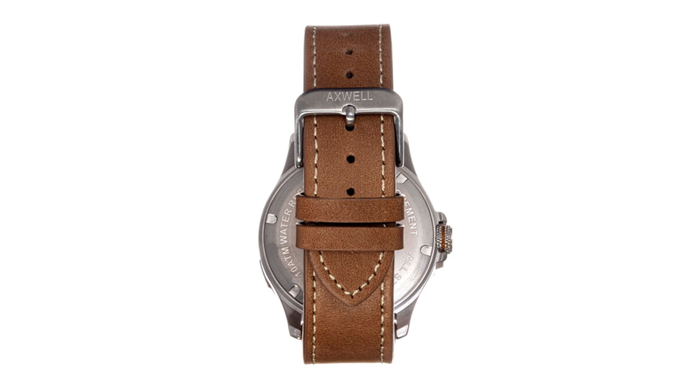 Axwell Leather Strap Watch, Tan/Black, AXWAW106-1, Tan/Black, One Size, AXWAW106-1