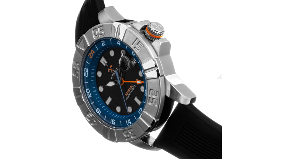 Axwell Strap Watch w/Date, Black/Blue, One Size, AXWAW100-4