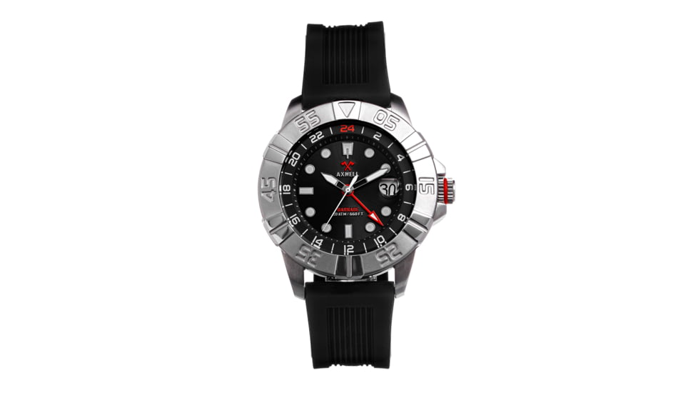 Axwell Strap Watch w/Date, Black, One Size, AXWAW100-1