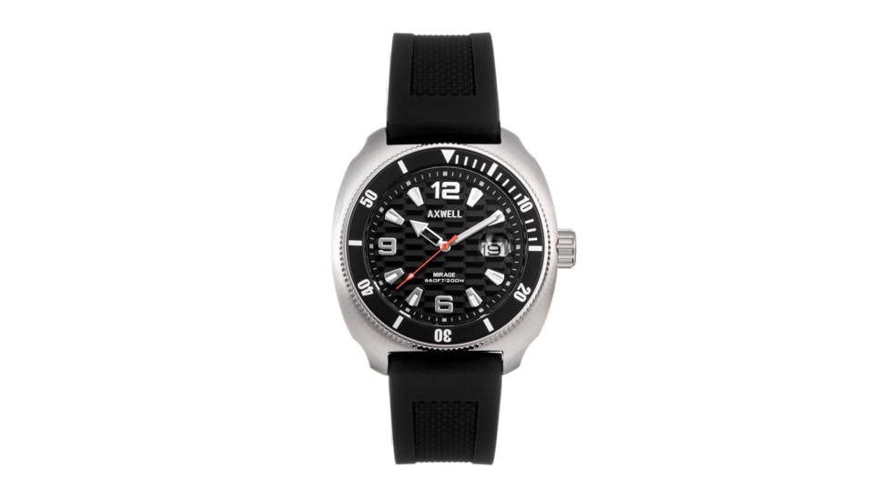 Axwell Strap Watch w/Date, Black/Silver, AXWAW111-1, Black/Silver, One Size, AXWAW111-1