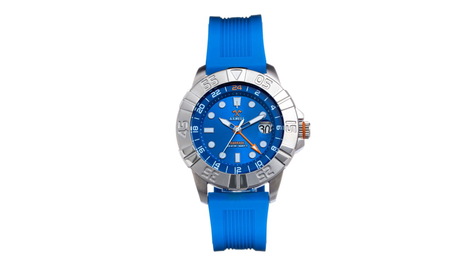 Axwell Strap Watch w/Date, Blue, One Size, AXWAW100-2
