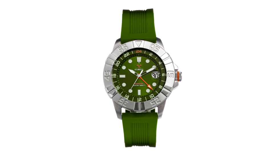 Axwell Strap Watch w/Date, Green, One Size, AXWAW100-3