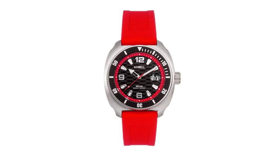 Axwell Strap Watch w/Date, Red, AXWAW111-2, Red, One Size, AXWAW111-2