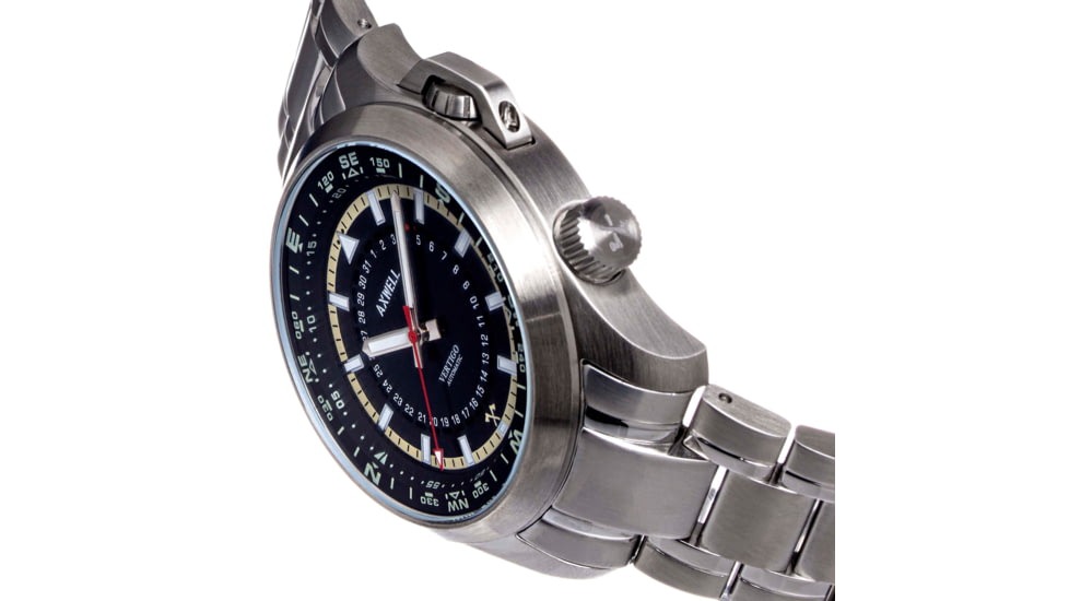 Axwell Vertigo Bracelet Watch w/Date, Black, AXWAW101-2, Black, One Size, AXWAW101-2