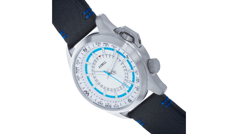 Axwell Vertigo Bracelet Watch w/Date, White, AXWAW101-1, White, One Size, AXWAW101-1