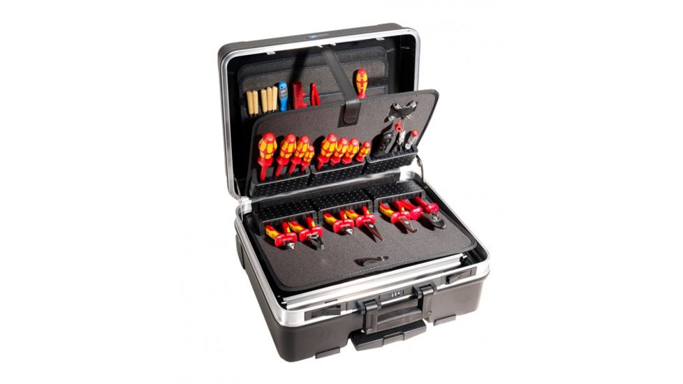B&amp;W International GO wheeled tool case with pocket boards, Black, 120.04/P