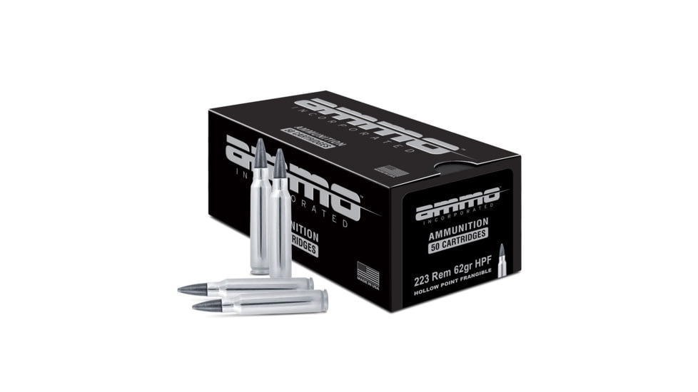 Ammo, Inc. Shield 223 REM 62 Grain Hollow Point Frangible Nickel Cased Rifle Ammo, 50 Round, 223062HPF-A50
