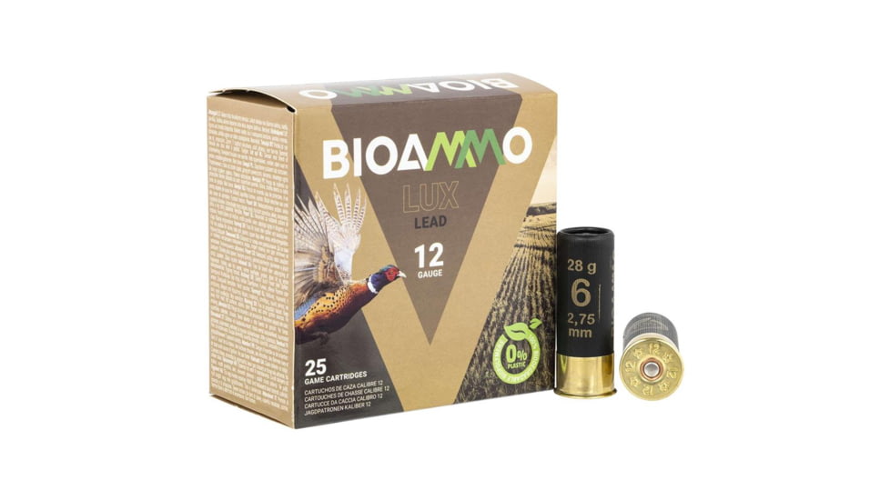 BioAmmo Lux Hunt 12 Gauge 1 1/4oz 2.75in 6 Lead Shot Shotgun Ammo, WNBL2860