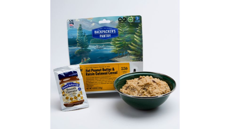 Backpackers Pantry Hot Peanut Butter and Raisin Oatmeal Cereal, 1 Serving 101014