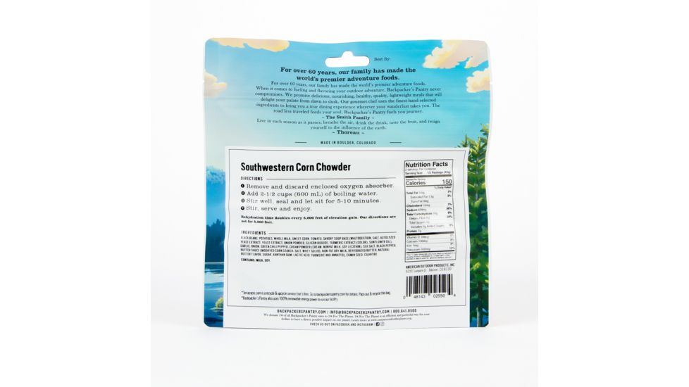 Backpackers Pantry Southwestern Corn Chowder, 2 Servings 102550
