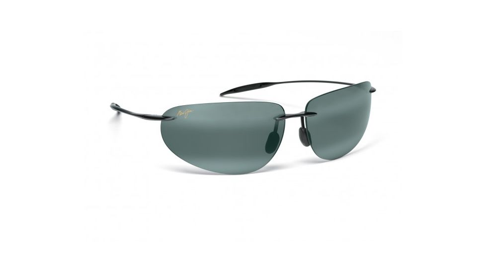 Maui Jim Backyards Sunglasses w/ Gloss Black Frame and Neutral Grey Lenses - 424-02, Quarter View