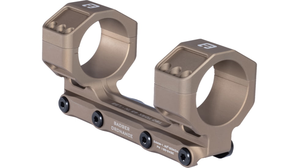 Badger Ordnance Condition One MAX Riflescope Mount, 34mm, 1.3in, 20 MOA Cant, Tan, 130-342K