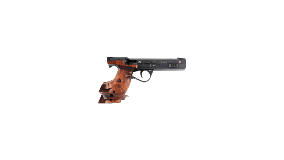 Baikal IZH-35M Pistol, .22 Long Rifle, 6in barrel, aluminum frame, custom walnut grip, blowback operated semi-auto, fixed blade front, adj. target rear, 5 round magazine, BL-IZH-35M-.22LR-6-1-FRRMPG
