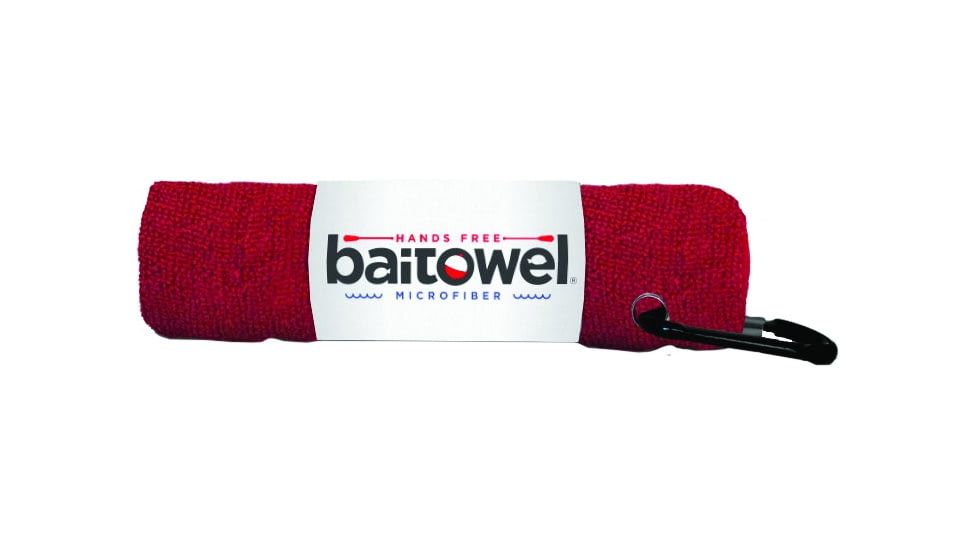 Baitowel Fishing Towel w/Clip, Blood Red, BT-RED