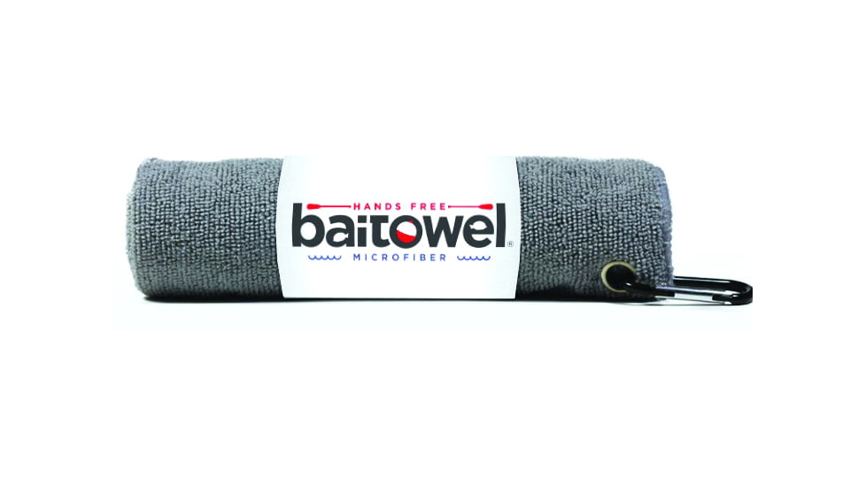 Baitowel Fishing Towel w/Clip, Overcast Gray, BT-GRAY