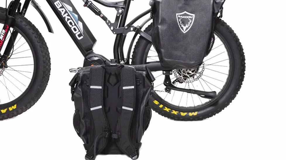 Bakcou Ebike Dual Use Pannier Bags, Black, Dual Use Pannier Bags