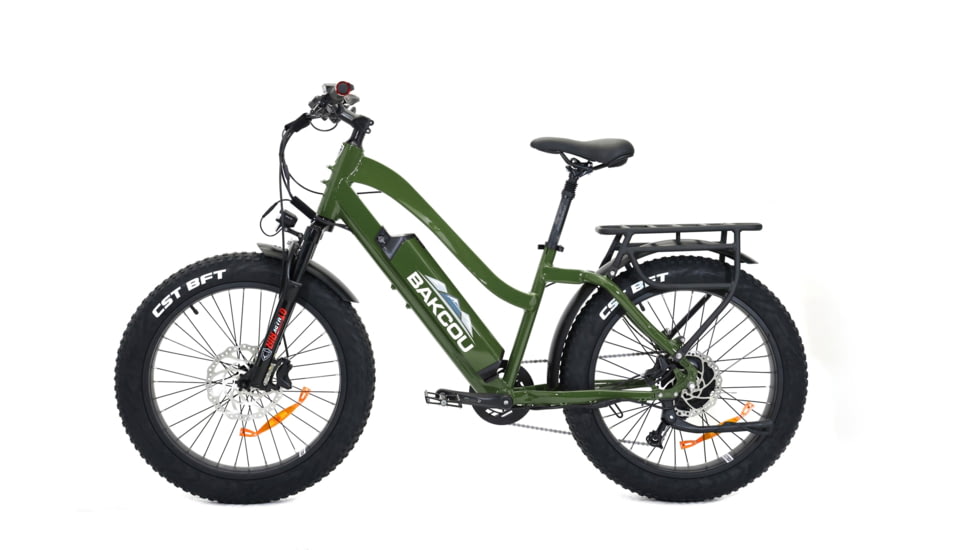 Bakcou Flatlander Step-Through 24in 19.2ah eBike, Matte Army Green, 9508618366828
