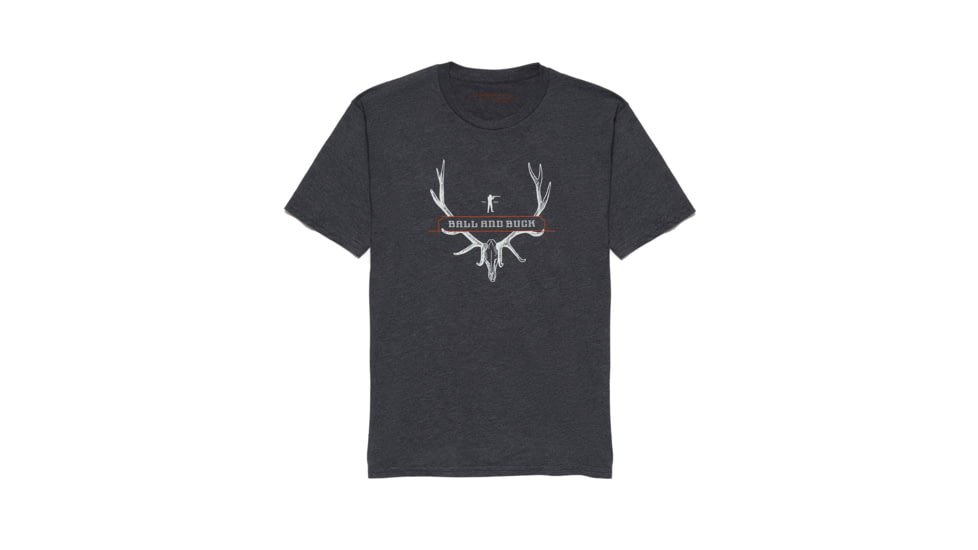 Ball and Buck Elk Skull Heritage T-Shirt - Mens, Charcoal, Small, 213190401-S