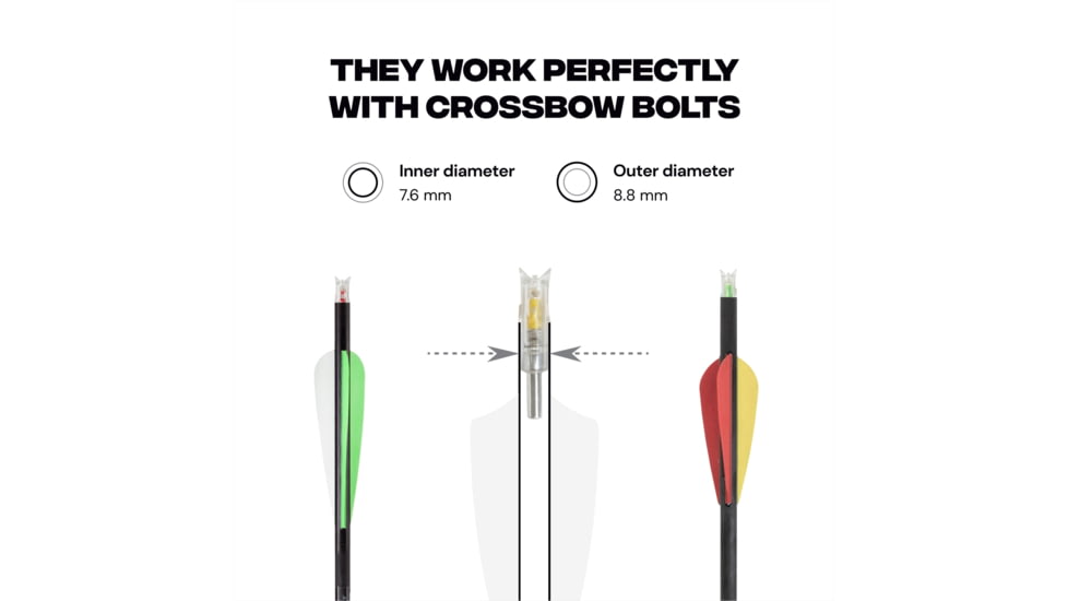 Ballista 8.8 mm Crossbow Lighted Nocks - Pack of 3, Green, BAL-LN-01-G