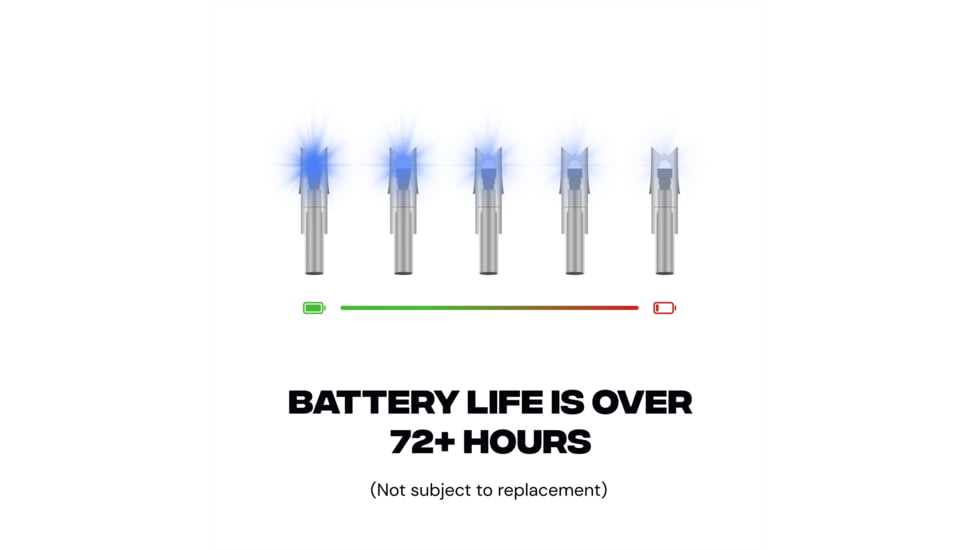 Ballista 8.8 mm Crossbow Lighted Nocks - Pack of 3, Green, BAL-LN-01-G
