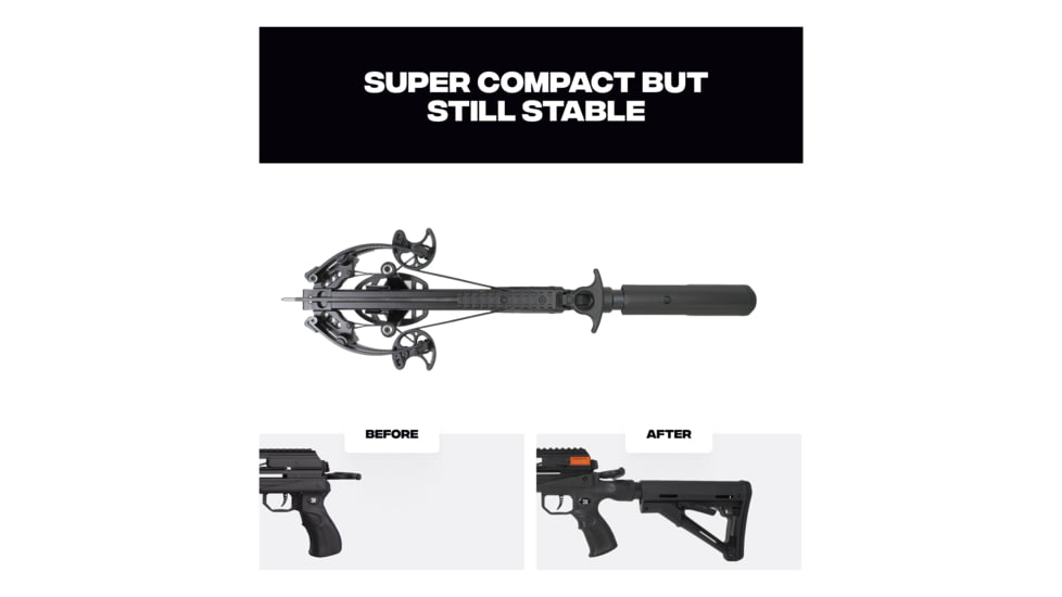 Ballista BAT Crossbow w/Triangle Buttstock 130 lb. 330fps, Black, BAL-CB-01-TS