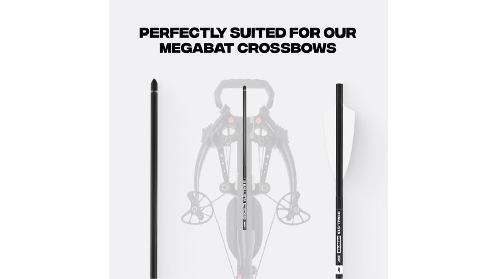 Ballista Piercer 20 in 2-Vanes Crossbow Bolts, Pack of 6, BAL-BL-07