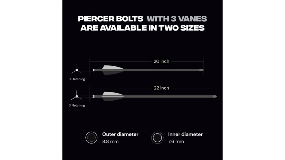 Ballista Piercer Crossbow Bolts - Pack of 6, 22in, BAL-BL-06