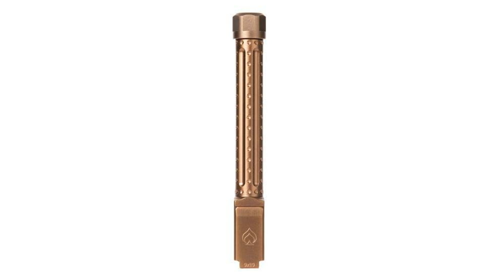Ballistic Advantage Copper Bomber Fluted Premium Glock 17 Gen 3/4 9mm Luger Threaded Pistol Barrel, 1-10 Twist, QPQ &amp; PVD, BAPSG174T2R