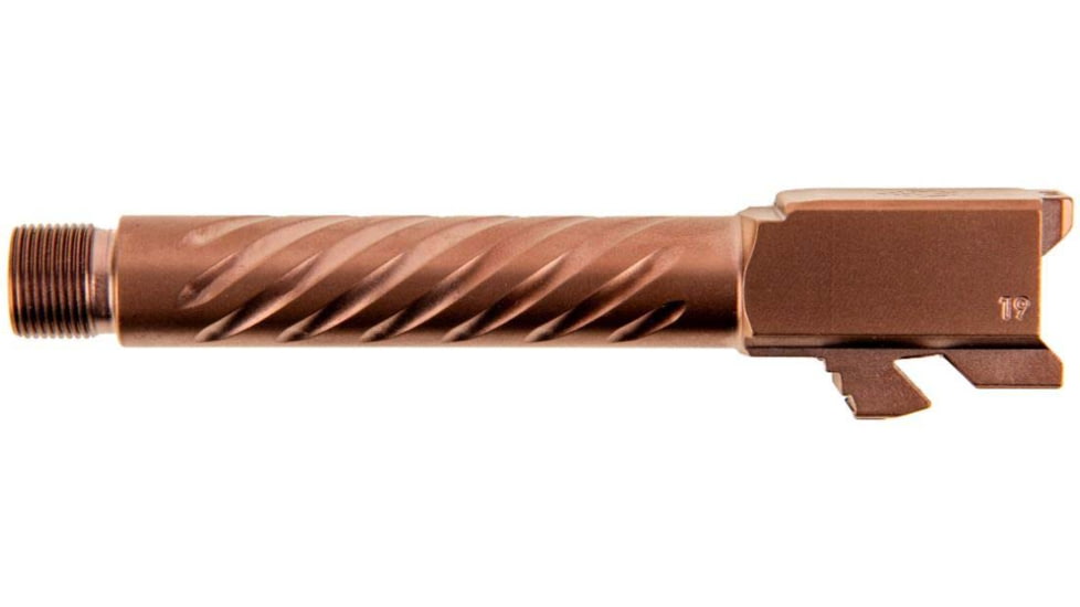 Ballistic Advantage Pistol - Barrel - Threaded, Glock 19 Gen 3-5, 9mm Luger, 1-10 Twist, 1/2x28 TPI, 416R Stainless Steel, PVD, Spiral Fluting, Copper, BAPSG195T3R