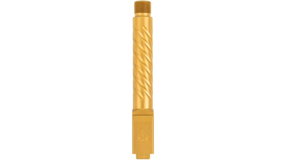 Ballistic Advantage Pistol - Barrel - Threaded, Glock 19 Gen 3-5, 9mm Luger, 1-10 Twist, 1/2x28 TPI, 416R Stainless Steel, PVD, Spiral Fluting, Gold, BAPSG195T3G