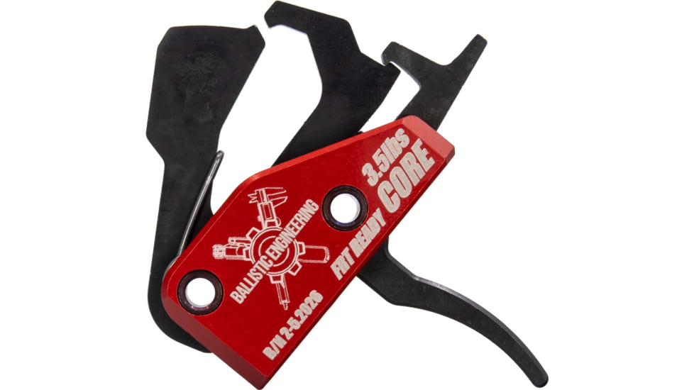 Ballistic Engineering AR Core Trigger - FRT Compatible, Curved, 3.5lb, Red, ARCORECR-STR