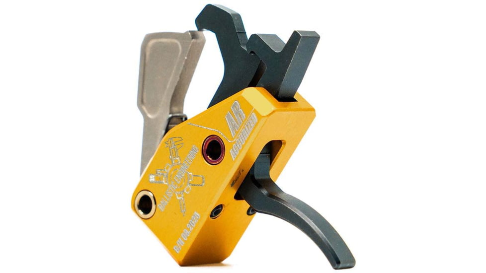 Ballistic Engineering AR Accurized Trigger, Curved, 2.5-5lb, Gold, ARACCUCR