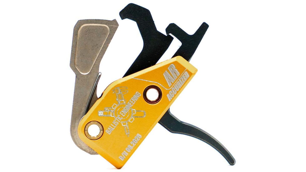 Ballistic Engineering AR Accurized Trigger, Curved, 2.5-5lb, Gold, ARACCUCR
