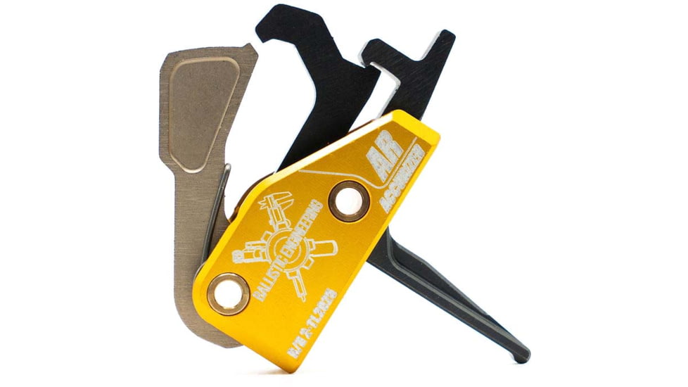 Ballistic Engineering AR Accurized Trigger, Straight, 2.5-5lb, Gold, ARACCUST