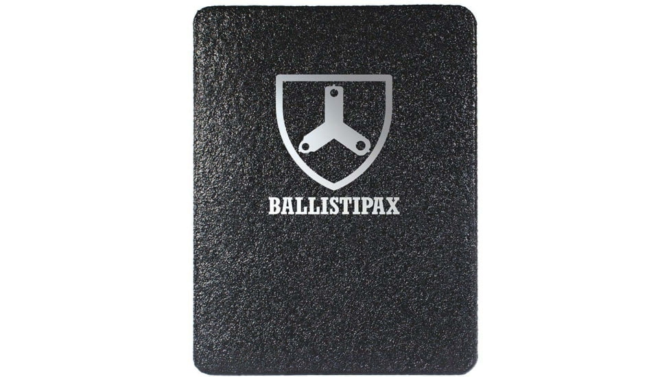 Ballistipax Armor Plate III Steel Base Coat Rectangular, 11x14, Single Curve, Black, S1STLR1114BKSC