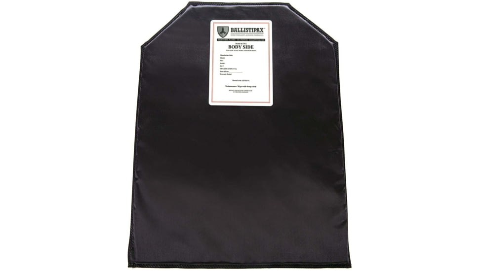 Ballistipax Armor Plate IIIA Soft Shooters Cut, 11x14, Black, S1SFTSC1114BK
