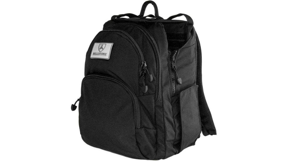 Ballistipax SURVIVOR-1 Flex Pistol Armor IIIA Backpack, 10x12, Black, S1SFT1012BK