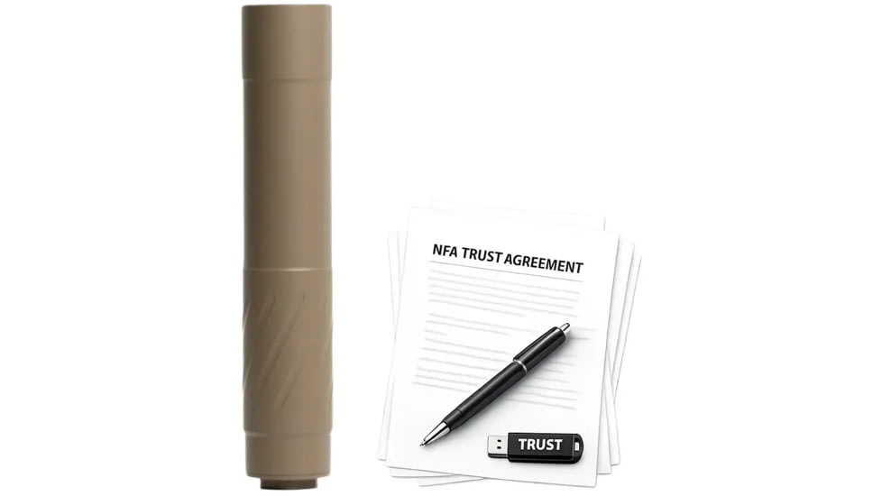Banish HNT 46-V2 TI DTM 5.56x45mm NATO Suppressor, 1.54x8in, FDE, w/ NFA Trust Registration, 100000111325-KIT1
