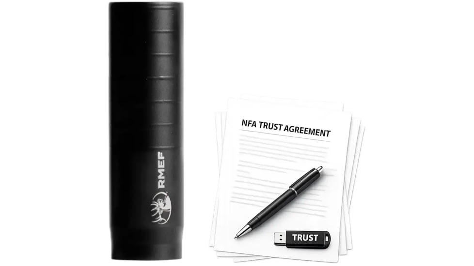Banish HNT Backcountry TI RMEF Edition DTM .300 Remington Ultra Magnum Suppressor, 1.6x5.5in, Black, w/ NFA Trust Registration, 100000132148-KIT1