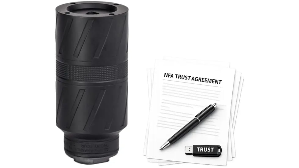 Banish TAC Speed K Inconel DTM 5.56x45mm NATO Suppressor, 2x4in, Black, w/ NFA Trust Registration, 100000111333-KIT1