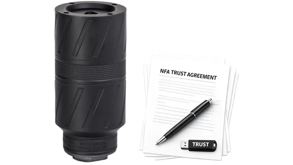Banish TAC Speed K TI DTM 5.56x45mm NATO Suppressor, 2x4 in, Black, w/ NFA Trust Registration, 100000111334-KIT1