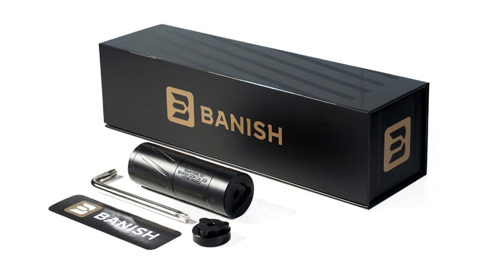 Banish Varmint .223K TI .223 Remington Suppressor, 1/2x28, 1.5x6.7 in, Black, 100000111534