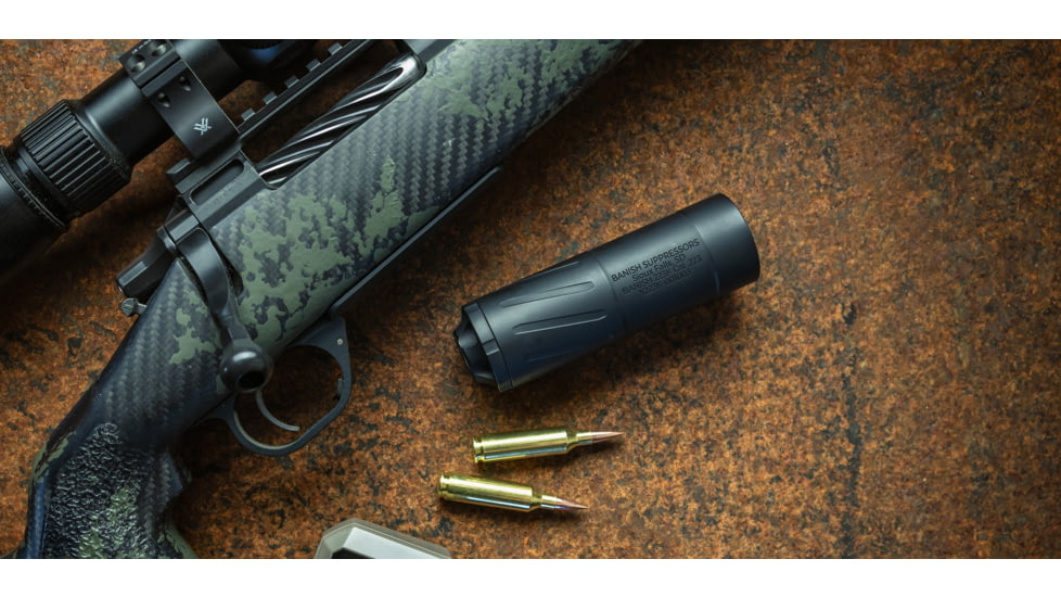 Banish Varmint .223K TI .223 Remington Suppressor, 1/2x28, 1.5x6.7 in, Black, 100000111534